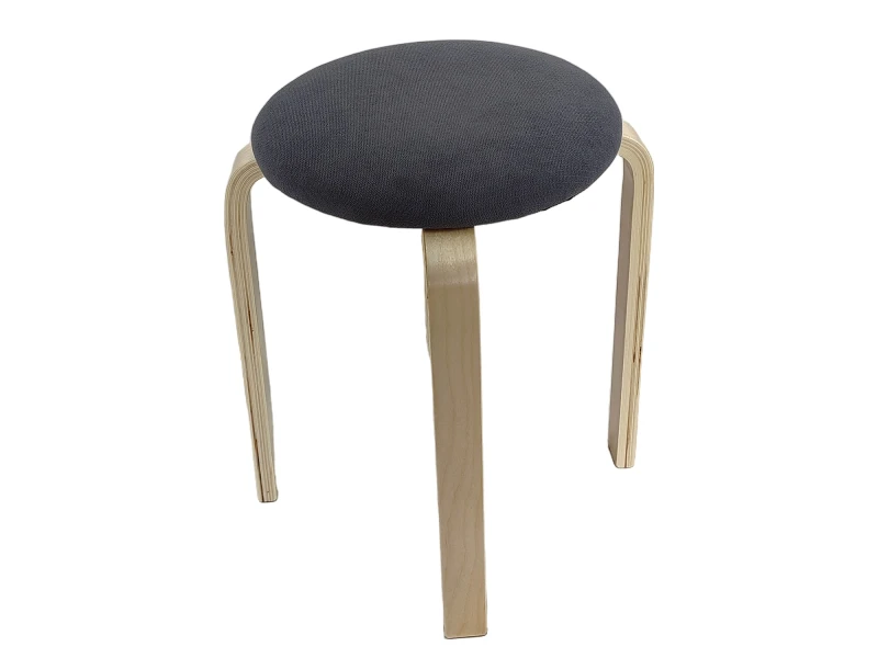 Σκαμπό MILOA Γκρι/Φυσικό Ύφασμα/Ξύλο 42x42x45cm
