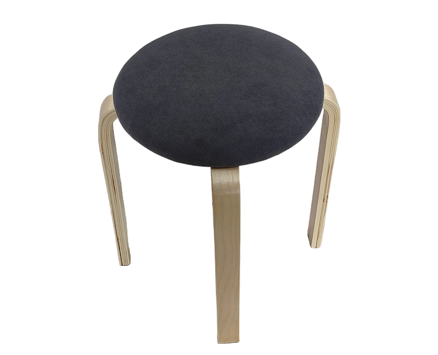 Σκαμπό MILOA Γκρι/Φυσικό Ύφασμα/Ξύλο 42x42x45cm - Εικόνα 3 | Mypouf.gr