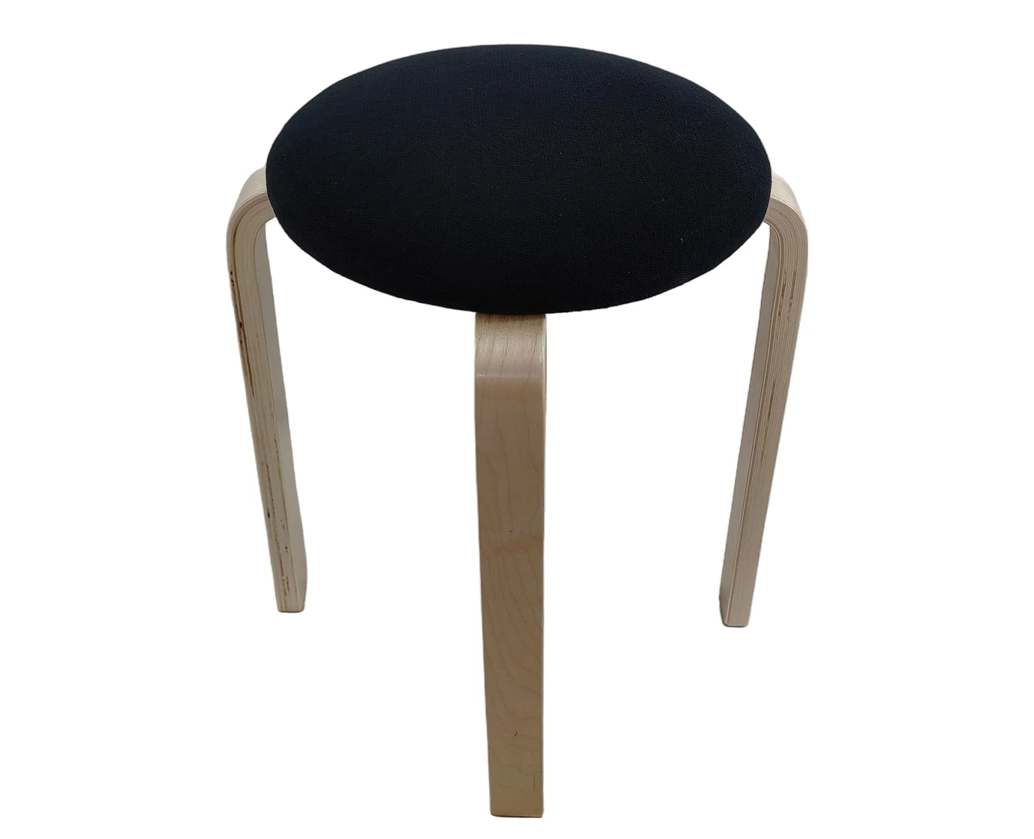 Σκαμπό MILOA Μαύρο/Φυσικό Ύφασμα/Ξύλο 42x42x45cm - Εικόνα 2 | Mypouf.gr