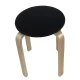 Σκαμπό MILOA Μαύρο/Φυσικό Ύφασμα/Ξύλο 42x42x45cm - Εικόνα 3 | Mypouf.gr