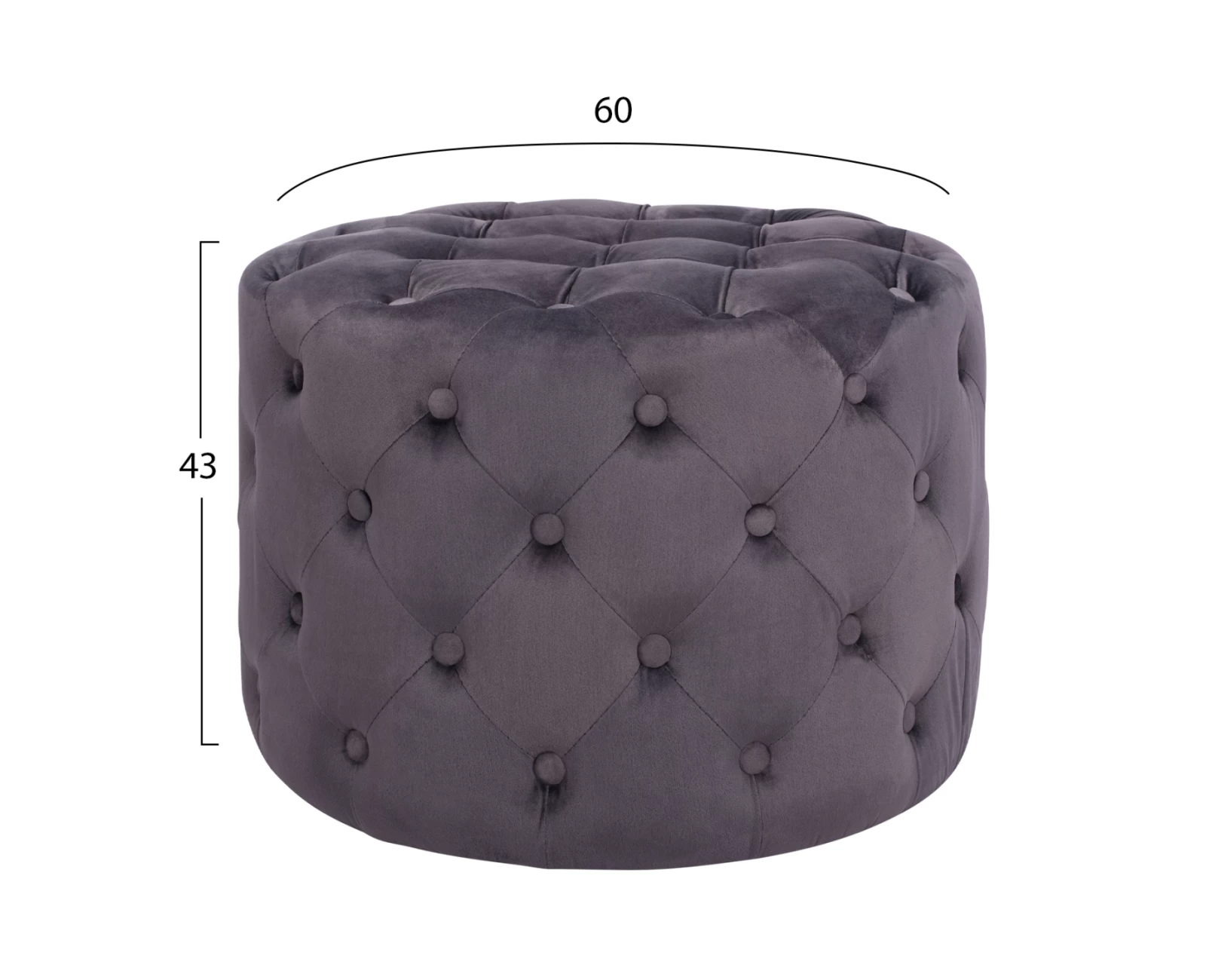 ΣΚΑΜΠΟ KASSIE ΓΚΡΙ ΒΕΛΟΥΔΟ ΤΥΠΟΥ CHESTERFIELD HM8406.01 Φ60x43Υ εκ. | Mypouf.gr ΣΚΑΜΠΟ KASSIE ΓΚΡΙ ΒΕΛΟΥΔΟ ΤΥΠΟΥ CHESTERFIELD HM8406.01 Φ60x43Υ εκ. | Mypouf.gr