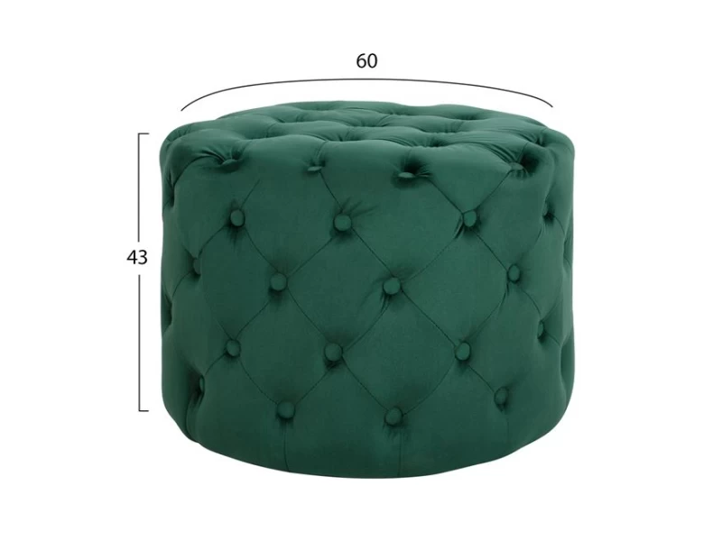 ΣΚΑΜΠΟ KASSIE ΚΥΠΑΡΙΣΣΙ ΒΕΛΟΥΔΟ ΤΥΠΟΥ CHESTERFIELD HM8406.03 Φ60x43Υ εκ.