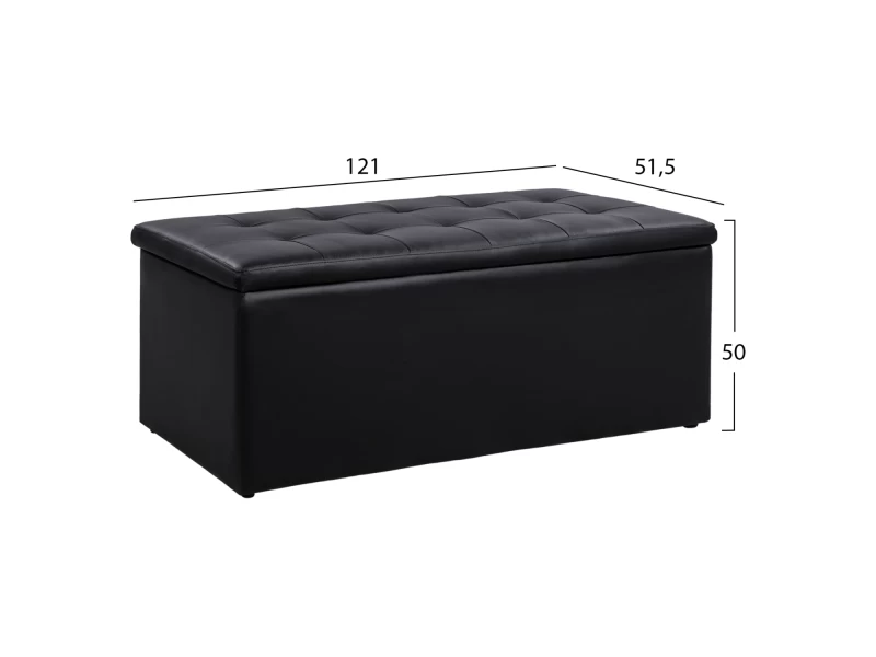 ΣΚΑΜΠΟ PU ΜΕ ΑΠΟΘΗΚΕΥΤΙΚΟ ΧΩΡΟ TRISCUBE ΜΑΥΡΟ HM223.01 121x51.5x50Υ εκ.