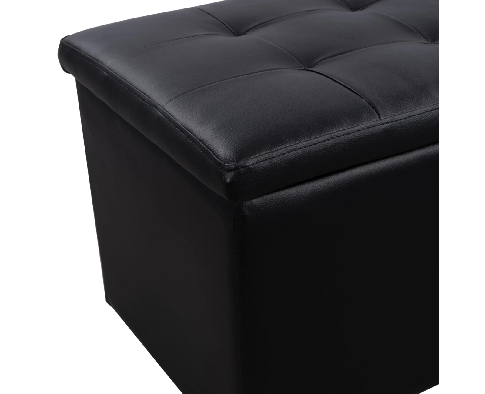 ΣΚΑΜΠΟ PU ΜΕ ΑΠΟΘΗΚΕΥΤΙΚΟ ΧΩΡΟ TRISCUBE ΜΑΥΡΟ HM223.01 121x51.5x50Υ εκ. | Mypouf.gr