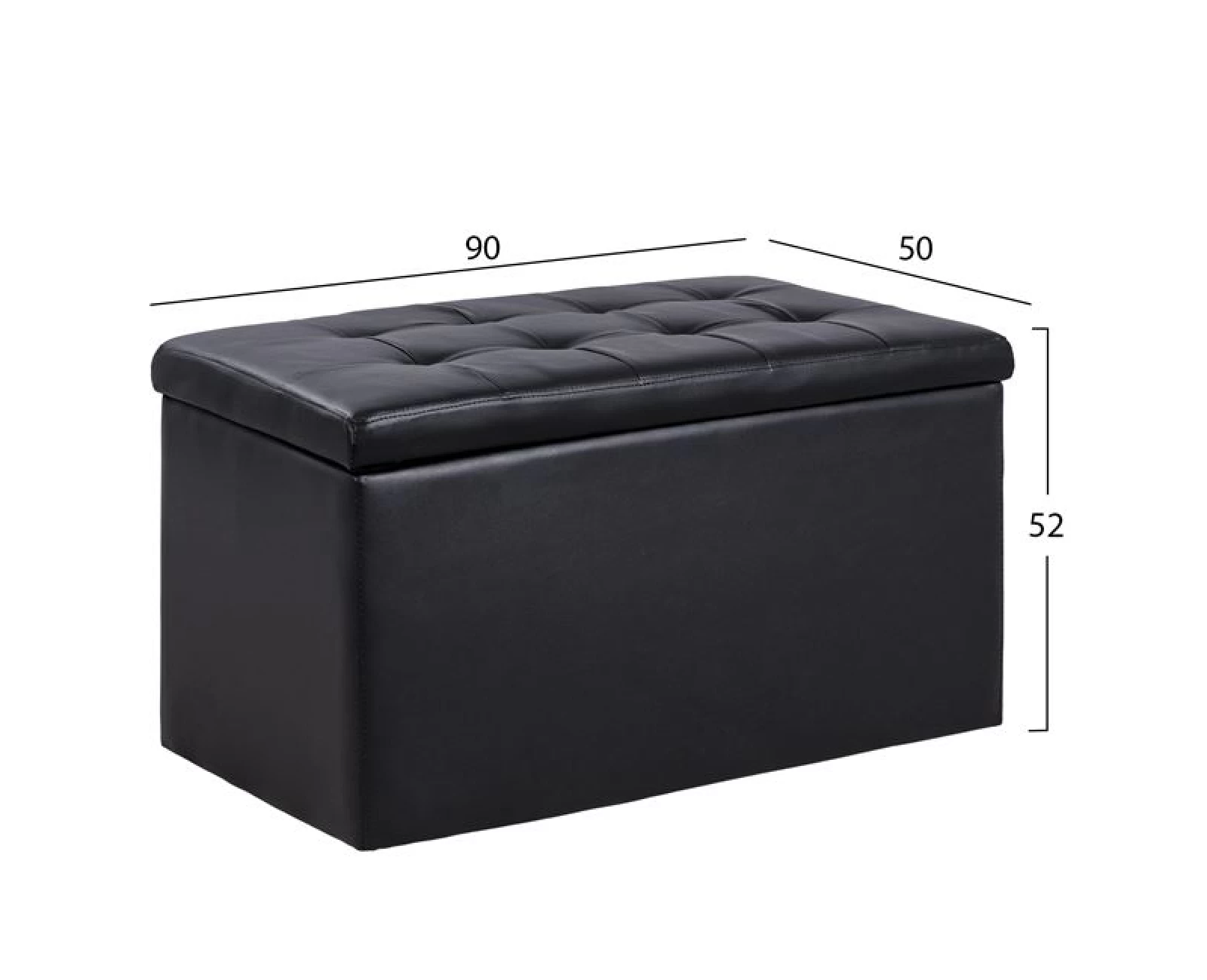 ΣΚΑΜΠΟ-ΜΠΑΟΥΛΟ PU ΜΕ ΑΠΟΘΗΚΕΥΤΙΚΟ ΧΩΡΟ PUNK ΜΑΥΡΟ HM279.01 90x50x52Υ εκ. | Mypouf.gr