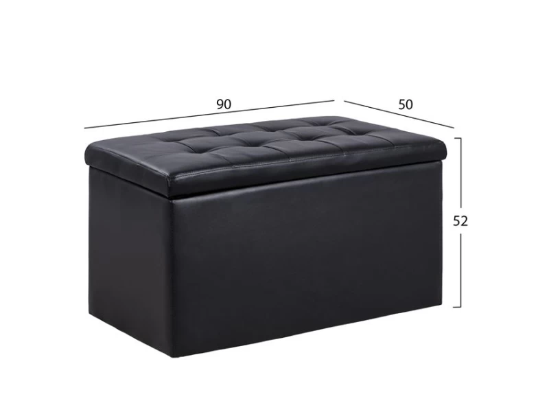 ΣΚΑΜΠΟ-ΜΠΑΟΥΛΟ PU ΜΕ ΑΠΟΘΗΚΕΥΤΙΚΟ ΧΩΡΟ PUNK ΜΑΥΡΟ HM279.01 90x50x52Υ εκ.