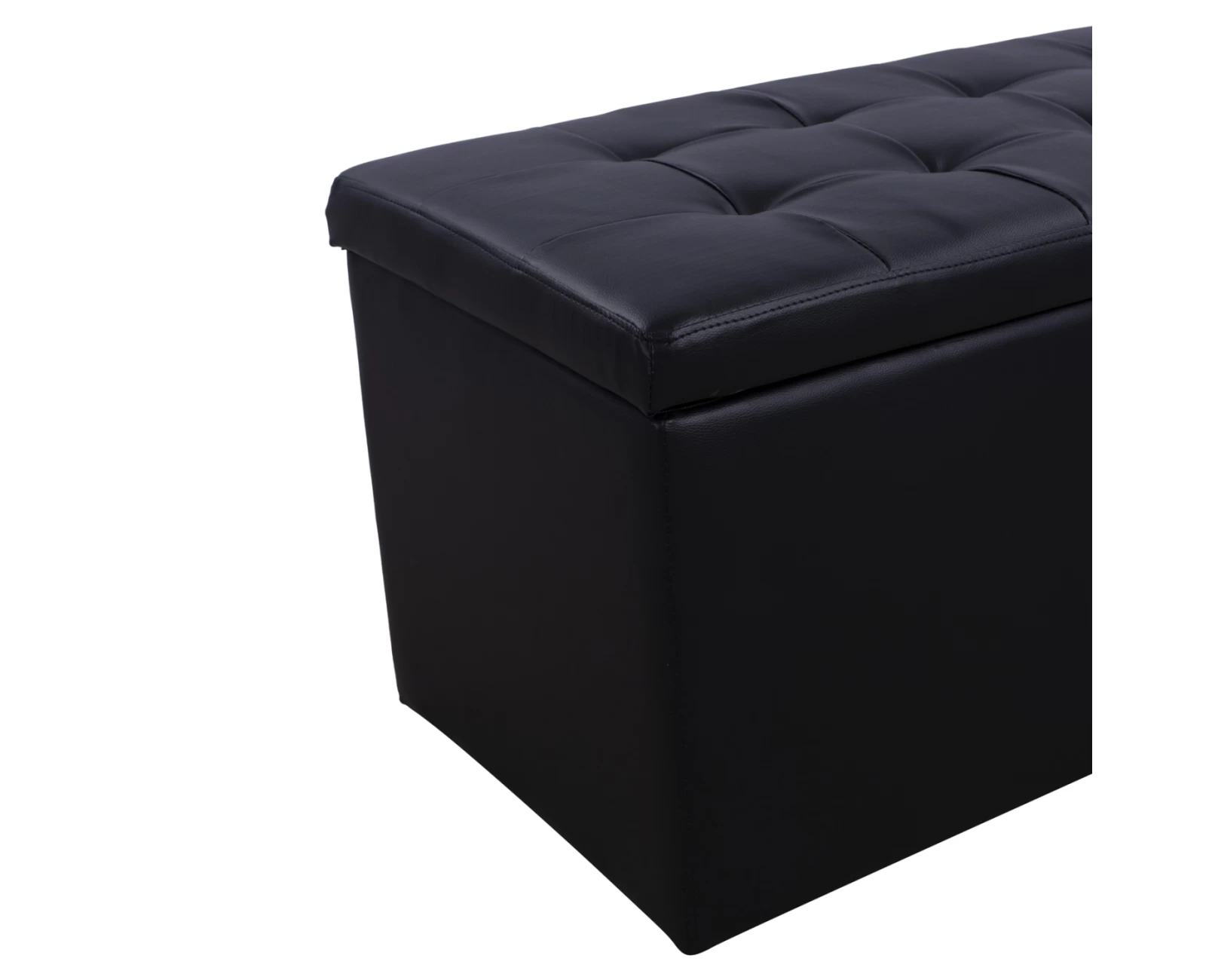 ΣΚΑΜΠΟ-ΜΠΑΟΥΛΟ PU ΜΕ ΑΠΟΘΗΚΕΥΤΙΚΟ ΧΩΡΟ PUNK ΜΑΥΡΟ HM279.01 90x50x52Υ εκ. | Mypouf.gr