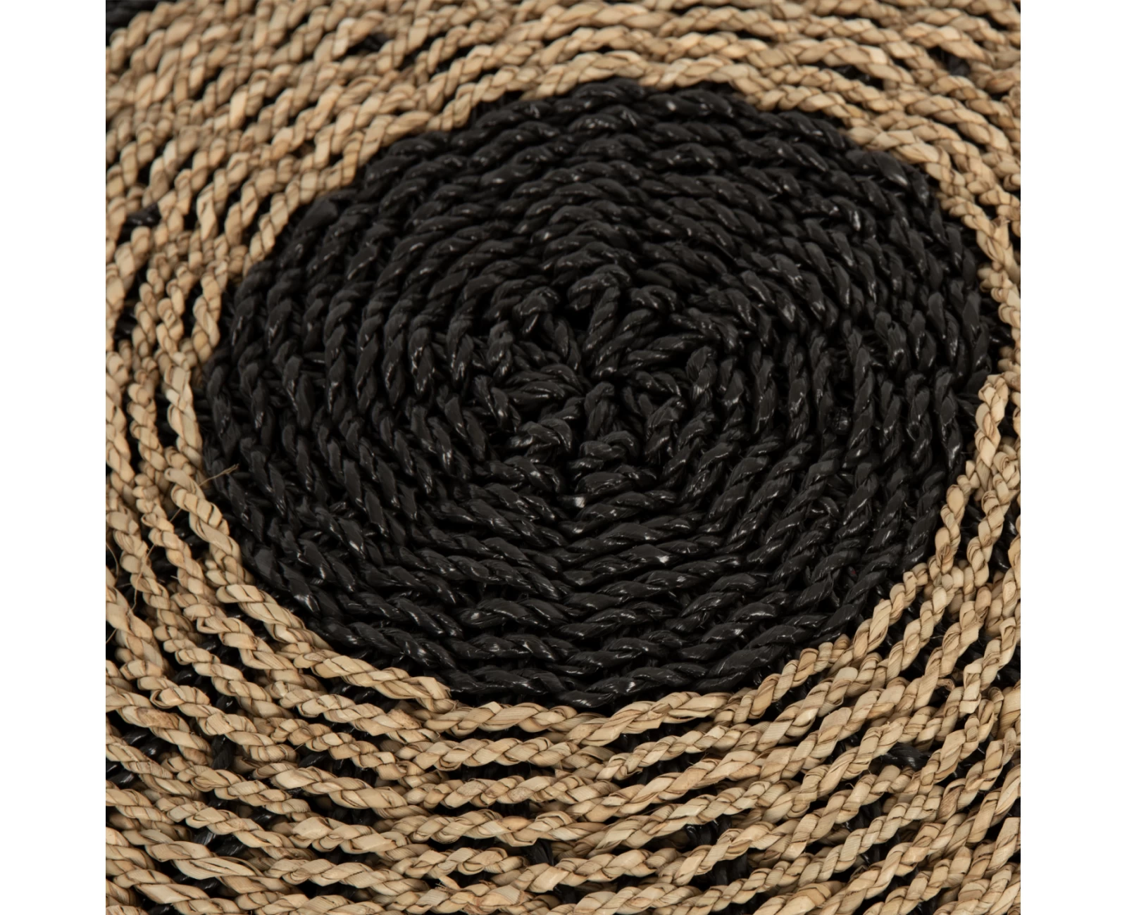 ΠΟΥΦ ΣΚΑΜΠΟ SARONI HM7851.02 SEAGRASS ΣΕ ΦΥΣΙΚΟ-ΜΑΥΡΟ ΧΡΩΜΑ Φ60x35Yεκ. | Mypouf.gr