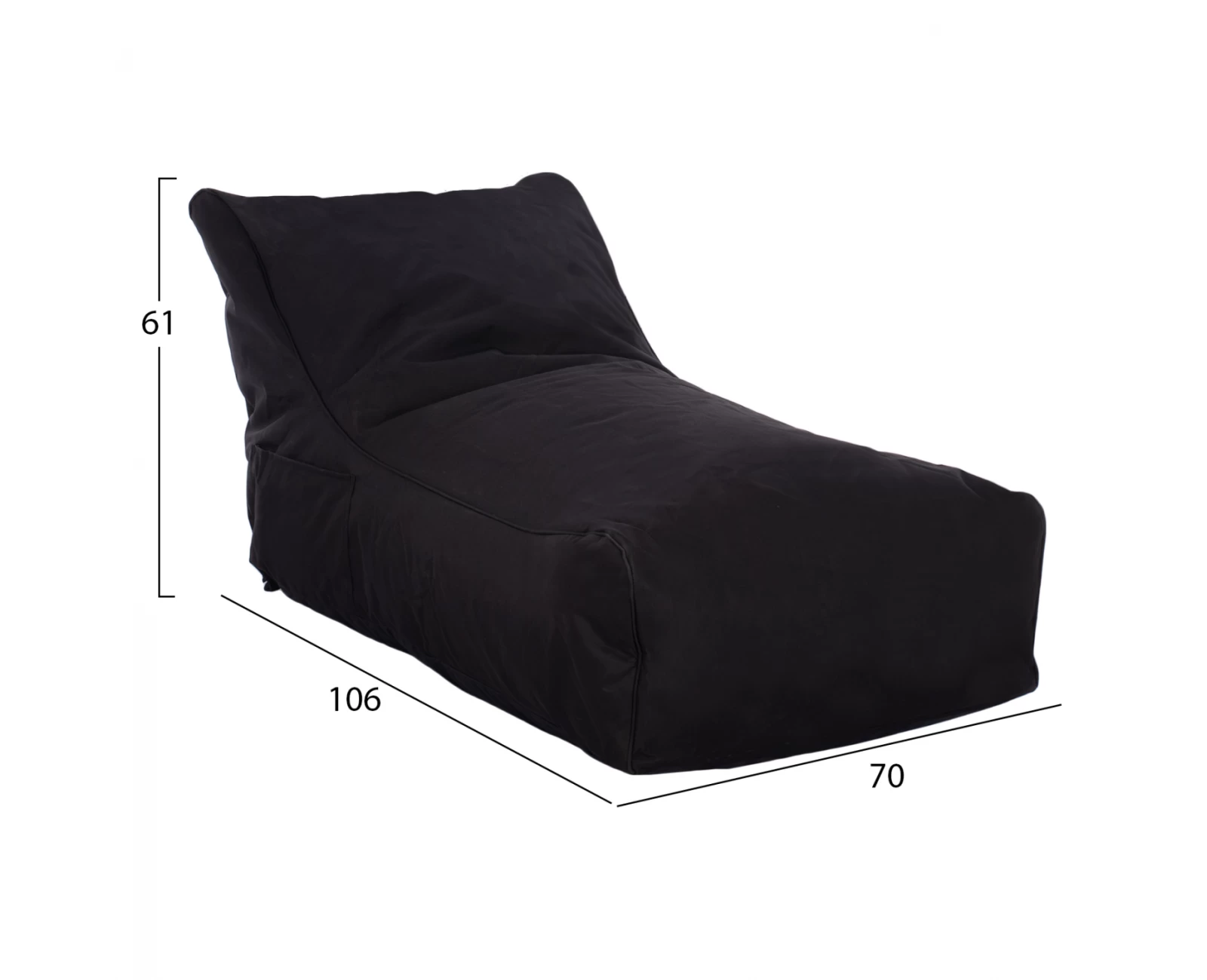 ΠΟΥΦ BLOOM ΑΔΙΑΒΡΟΧΟ HM5111.14 ΜΑΥΡΟ ΜΕ UV PROTECTION  106x70x61Υ εκ. | Mypouf.gr