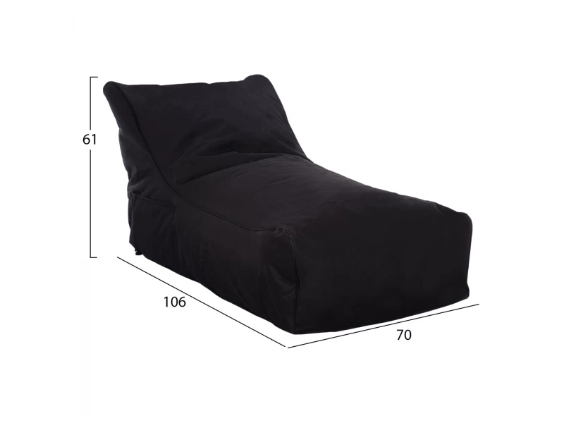 ΠΟΥΦ BLOOM ΑΔΙΑΒΡΟΧΟ HM5111.14 ΜΑΥΡΟ ΜΕ UV PROTECTION  106x70x61Υ εκ.