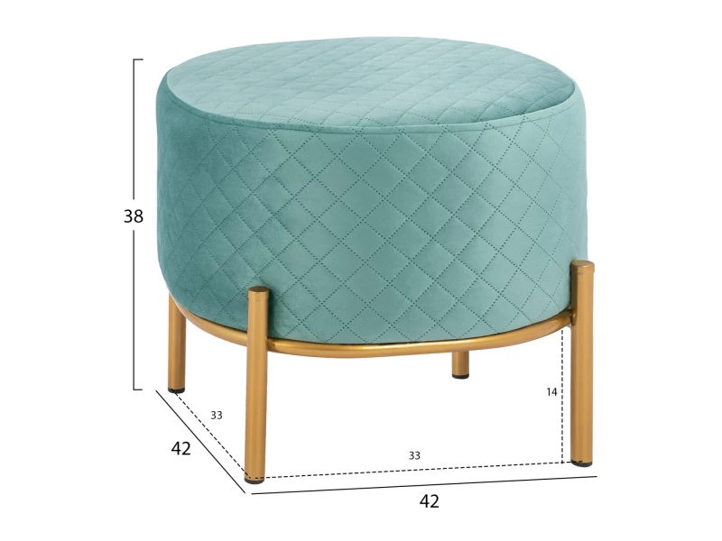 ΣΚΑΜΠΟ SINTA HM8638.07 ΑΠΟ ΦΥΣΤΙΚΙ ΒΕΛΟΥΔΟ ΜΕ ΧΡΥΣΗ ΒΑΣΗ 42x42x38Υ εκ.