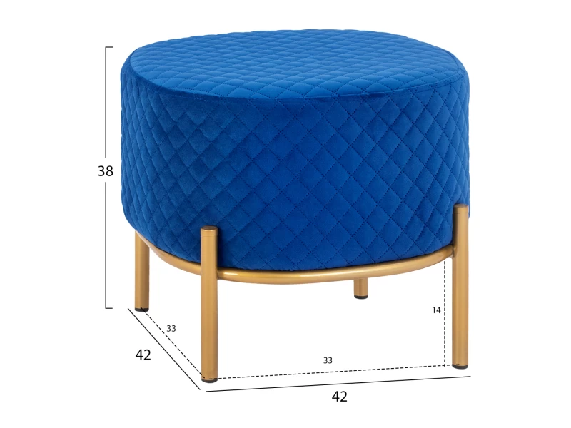 ΣΚΑΜΠΟ SINTA HM8638.08 ΑΠΟ ΜΠΛΕ ΒΕΛΟΥΔΟ ΜΕ ΧΡΥΣΗ ΒΑΣΗ 42x42x38Υ εκ.