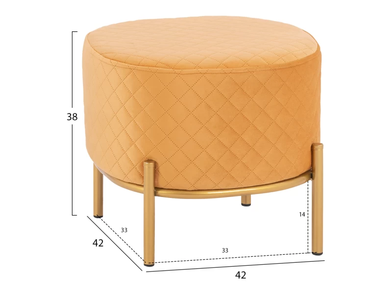 ΣΚΑΜΠΟ SINTA HM8638.09 ΑΠΟ ΧΡΥΣΟ ΒΕΛΟΥΔΟ ΜΕ ΧΡΥΣΗ ΒΑΣΗ 42x42x38Υ εκ.