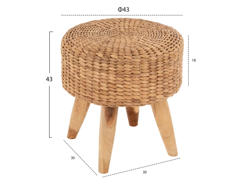 ΣΚΑΜΠΟ JIM HM7824 ΞΥΛΟ ΤΕΑΚ ΣΕ ΦΥΣΙΚΟ-ΨΑΘΙΝΟ ΚΑΘΙΣΜΑ Φ43x43Υ εκ.