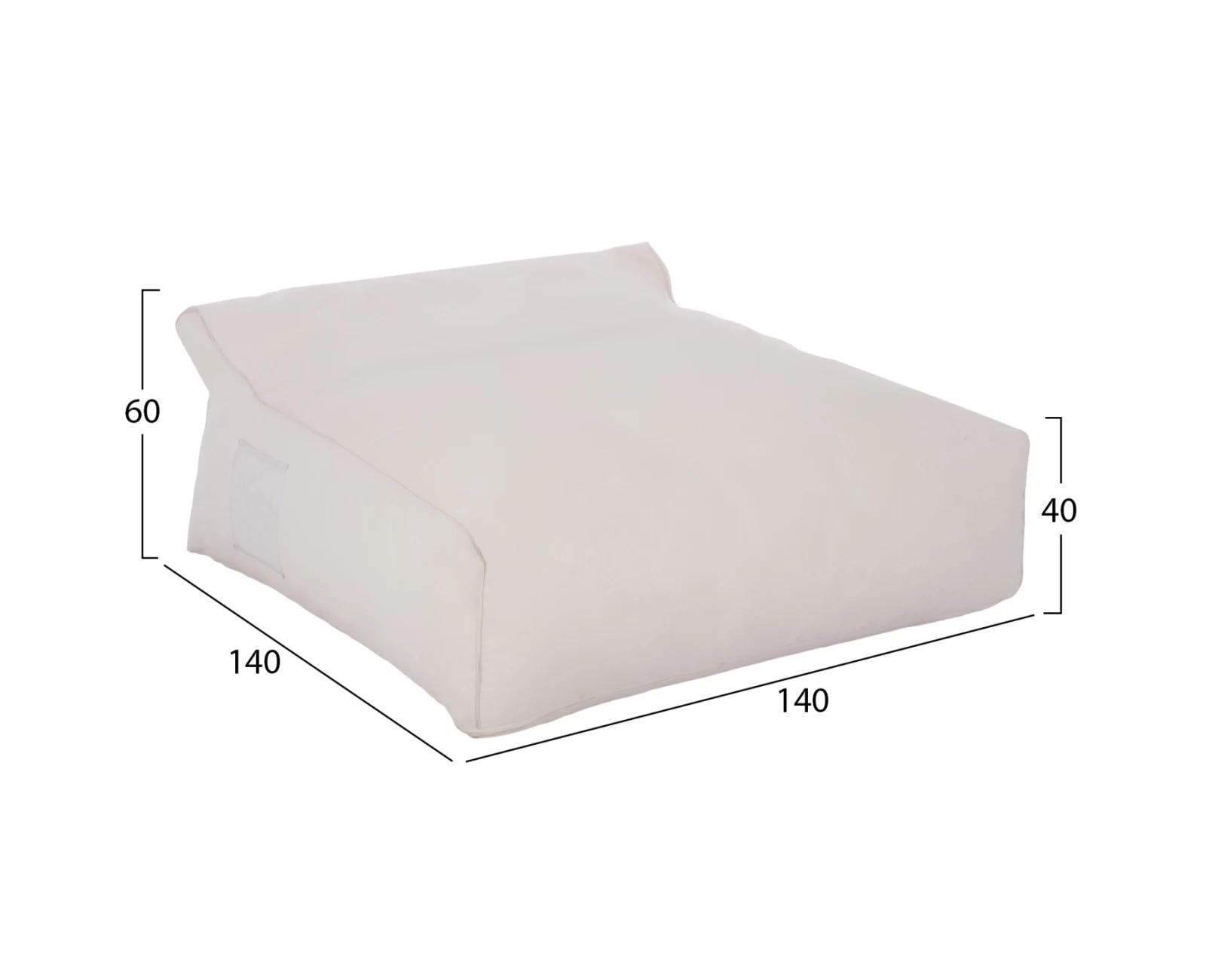 ΠΟΥΦ YAMIN 2ΑΤΟΜΩΝ ΜΕ TEXTILENE 600gr/m2 2X1 ΛΕΥΚΟ HM5773.11 140x140x40-60Υεκ. | Mypouf.gr