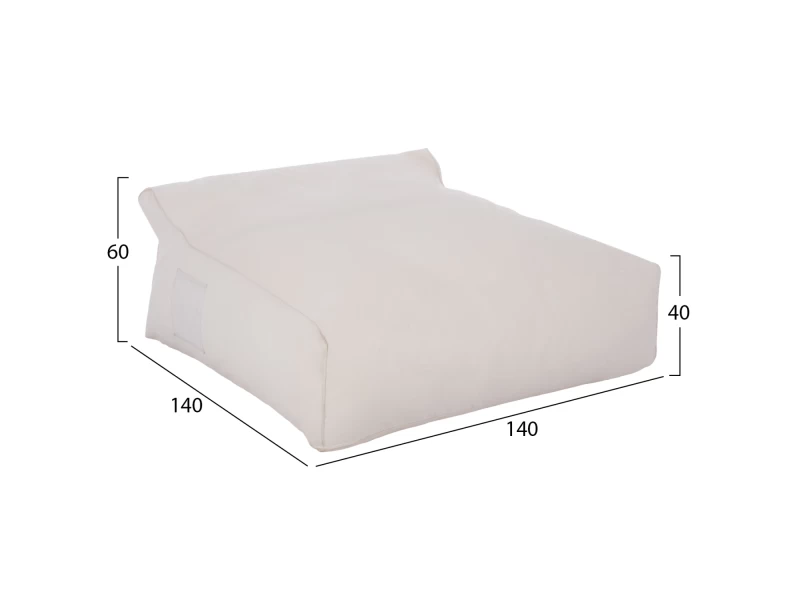 ΠΟΥΦ YAMIN 2ΑΤΟΜΩΝ ΜΕ TEXTILENE 600gr/m2 2X1 ΛΕΥΚΟ HM5773.11 140x140x40-60Υεκ.