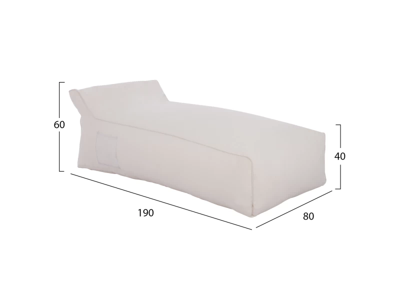 ΠΟΥΦ ΞΑΠΛΩΣΤΡΑ WADELIN HM5774.11 ΜΕ TEXTILINE ΛΕΥΚΟ 190x80x40-60Υ εκ.