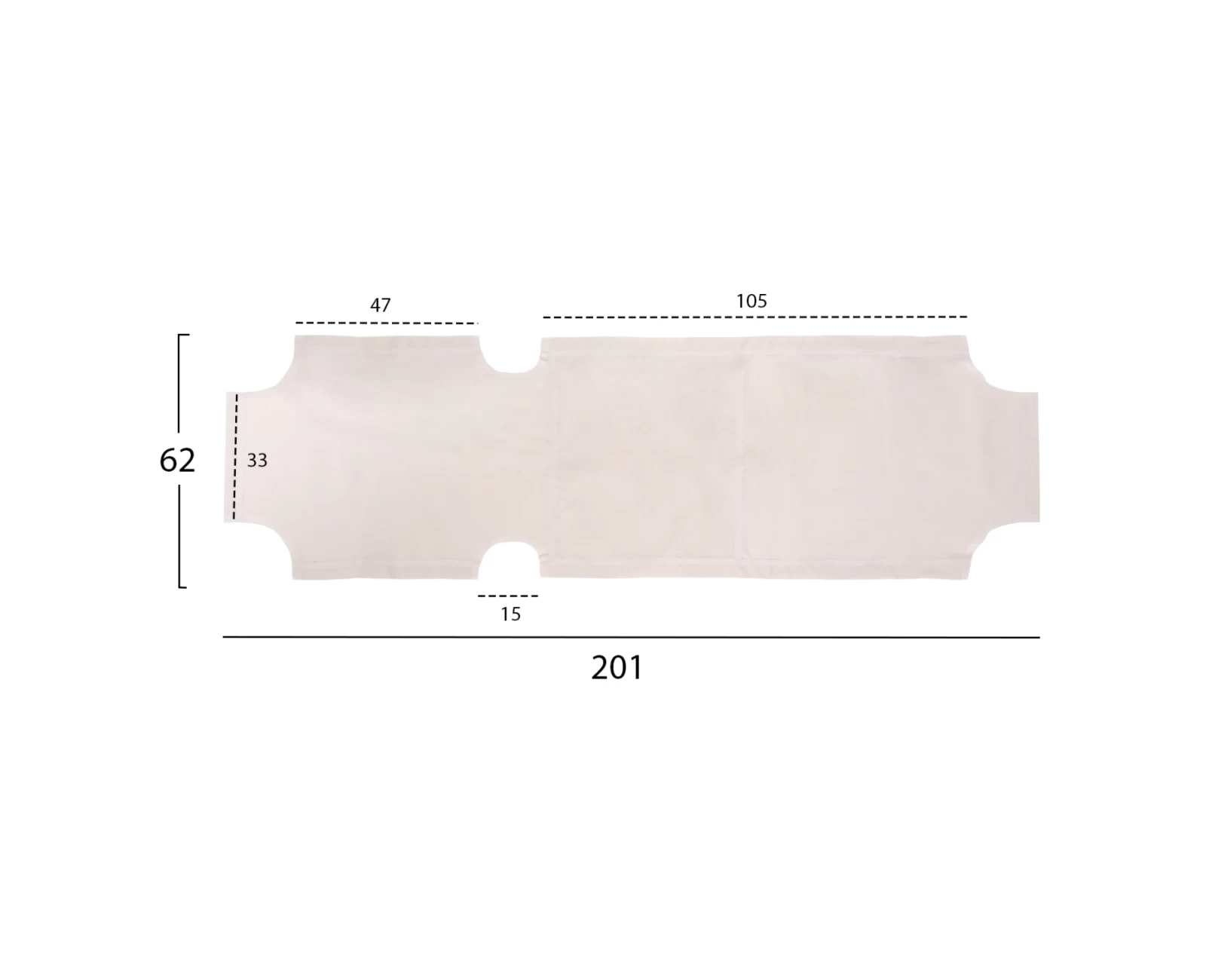 ΠΑΝΙ TEXTILENE 600gr/m2 2X1 ΑΝΤΑΛΛΑΚΤΙΚΟ ΞΑΠΛΩΣΤΡΑΣ HM5072.03 ΛΕΥΚΟ 200x62 εκ. | Mypouf.gr