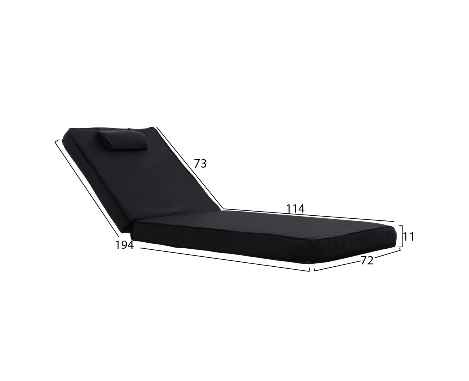 ΜΑΞΙΛΑΡΙ ΞΑΠΛΩΣΤΡΑΣ TEXTILENE 600gr/m2 2X1 SIFNOΜΑΥΡΟ HM11237.05T 194x70x11 εκ. | Mypouf.gr ΜΑΞΙΛΑΡΙ ΞΑΠΛΩΣΤΡΑΣ TEXTILENE 600gr/m2 2X1 SIFNOΜΑΥΡΟ HM11237.05T 194x70x11 εκ. | Mypouf.gr