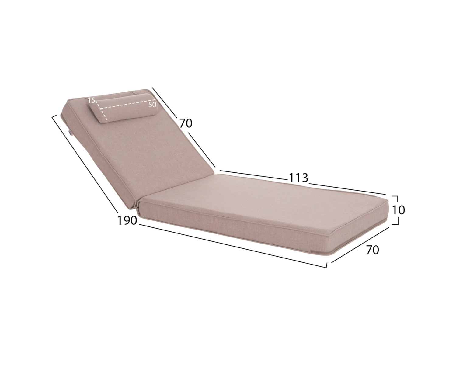 ΜΑΞΙΛΑΡΙ ΞΑΠΛΩΣΤΡΑΣ ΑΚΙΝΟ HM21095.01 OLEFIN ΜΠΕΖ ΜΕ FOAM 190x70x10Υεκ | Mypouf.gr