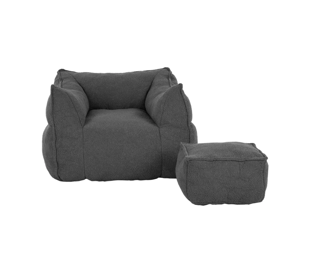 SPONGE ΠΟΛΥΘΡΟΝΑ SET ΓΚΡΙ ΣΚΟΥΡΟ 95x102x73cm - Εικόνα 3 | Mypouf.gr