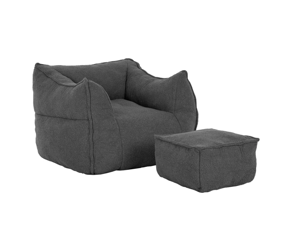 SPONGE ΠΟΛΥΘΡΟΝΑ SET ΓΚΡΙ ΣΚΟΥΡΟ 95x102x73cm