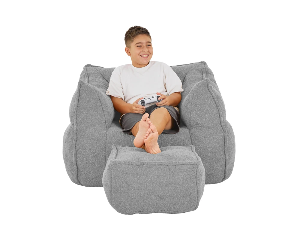 SPONGE ΠΟΛΥΘΡΟΝΑ SET ΓΚΡΙ SILVER 95x102x73cm - Εικόνα 2 | Mypouf.gr