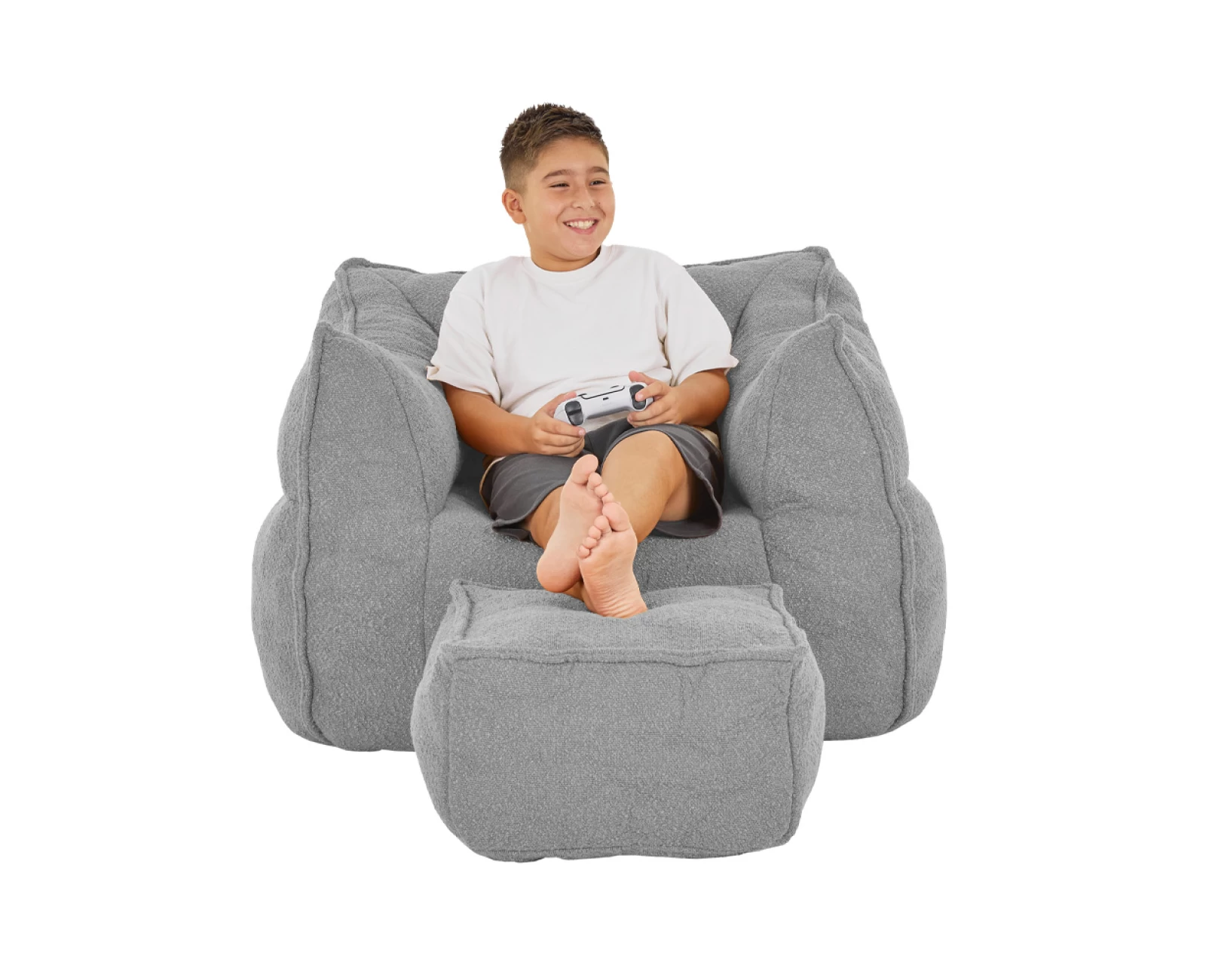 SPONGE ΠΟΛΥΘΡΟΝΑ SET ΓΚΡΙ SILVER 95x102x73cm | Mypouf.gr