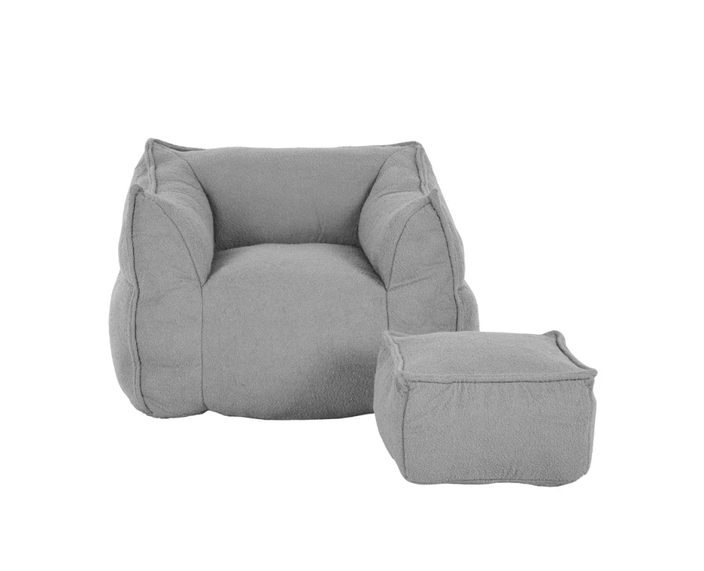 SPONGE ΠΟΛΥΘΡΟΝΑ SET ΓΚΡΙ SILVER 95x102x73cm - Εικόνα 3 | Mypouf.gr
