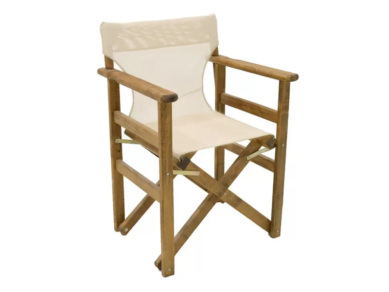 Διάτρητο πανί επαγγελματικό για πολυθρόνα σκηνοθέτη χρώματος εκρού Megapap