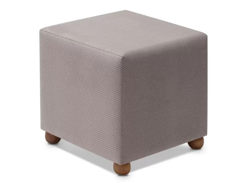 Σκαμπώ Ranma υφασμάτινο χρώμα ανοιχτό γκρι 40x40x40εκ.