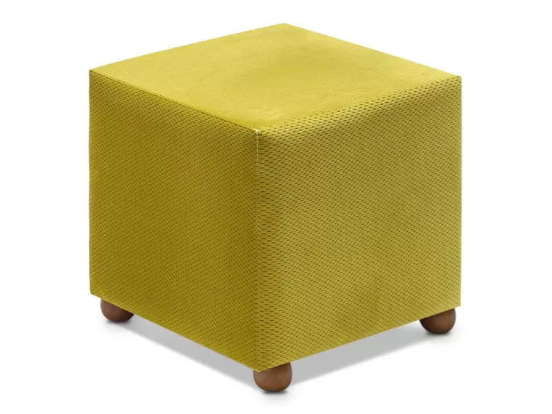 Σκαμπώ Ranma υφασμάτινο χρώμα λαδί 40x40x40εκ.