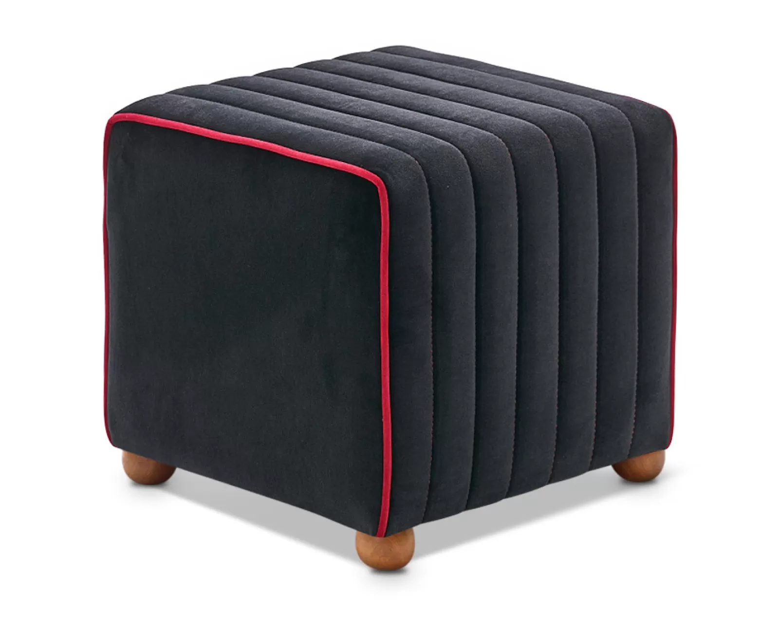 Σκαμπώ Mona βελούδινο χρώμα μαύρο 40x40x40εκ. | Mypouf.gr Σκαμπώ Mona βελούδινο χρώμα μαύρο 40x40x40εκ. | Mypouf.gr