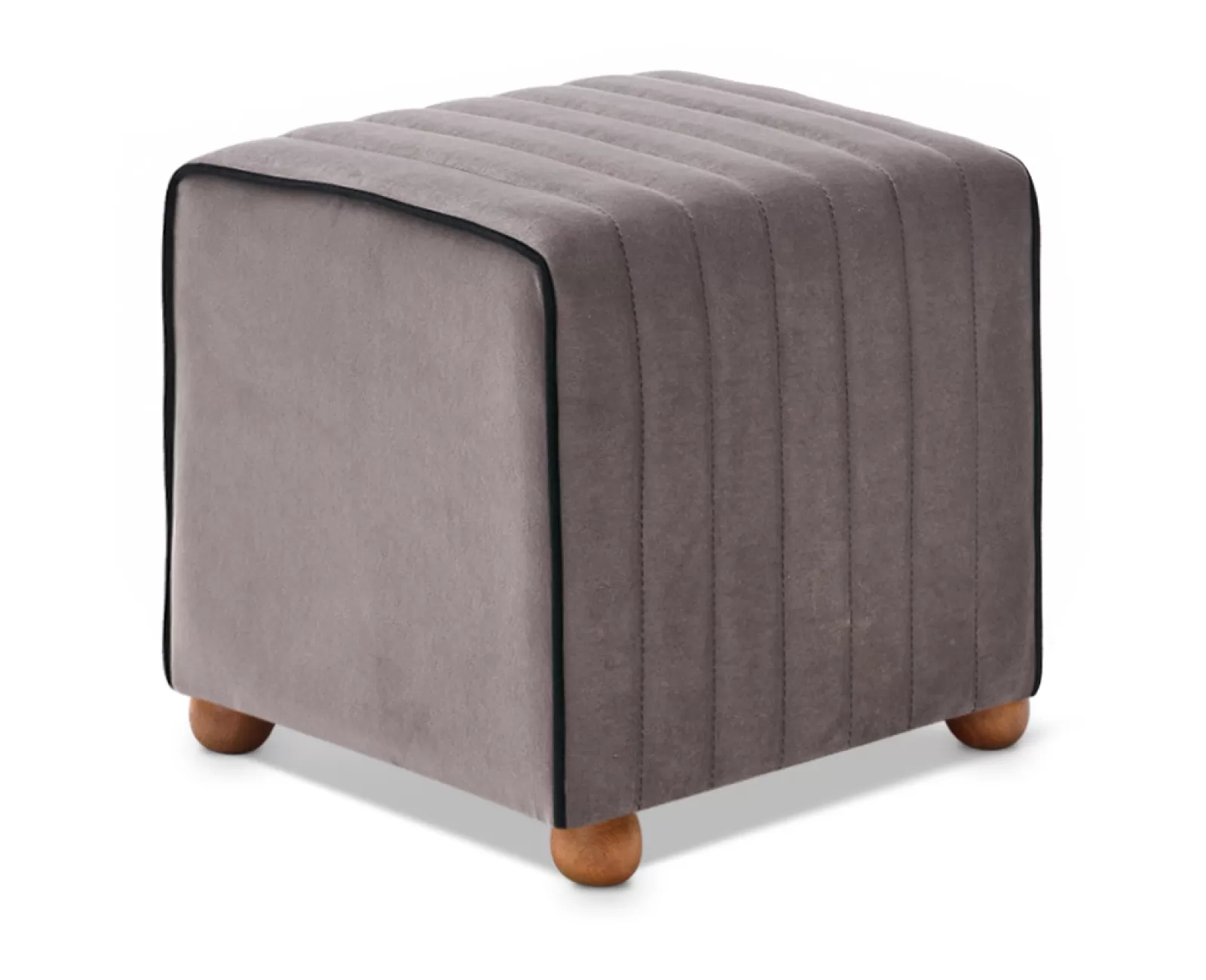 Σκαμπώ Mona βελούδινο χρώμα γκρι 40x40x40εκ. | Mypouf.gr Σκαμπώ Mona βελούδινο χρώμα γκρι 40x40x40εκ. | Mypouf.gr