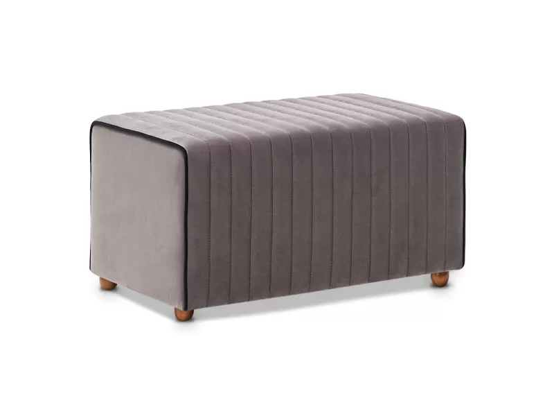 Σκαμπώ Mabel βελούδινο χρώμα γκρι 80x40x40εκ.