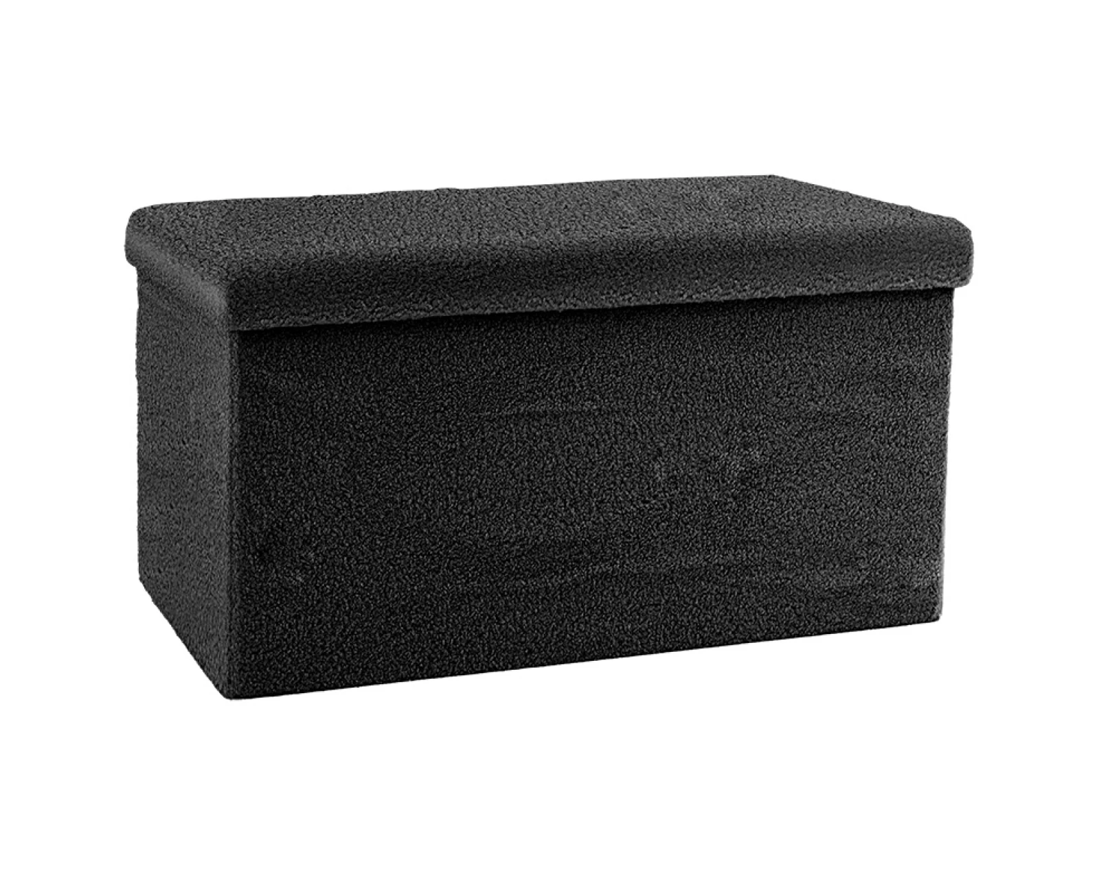 Σκαμπό-Μπαούλο Forward Ύφασμα Μπουκλέ Ανθρακί 76X38X38Εκ | Mypouf.gr