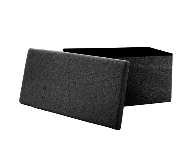 Σκαμπό-Μπαούλο Forward Ύφασμα Μπουκλέ Ανθρακί 76X38X38Εκ - Εικόνα 3 | Mypouf.gr