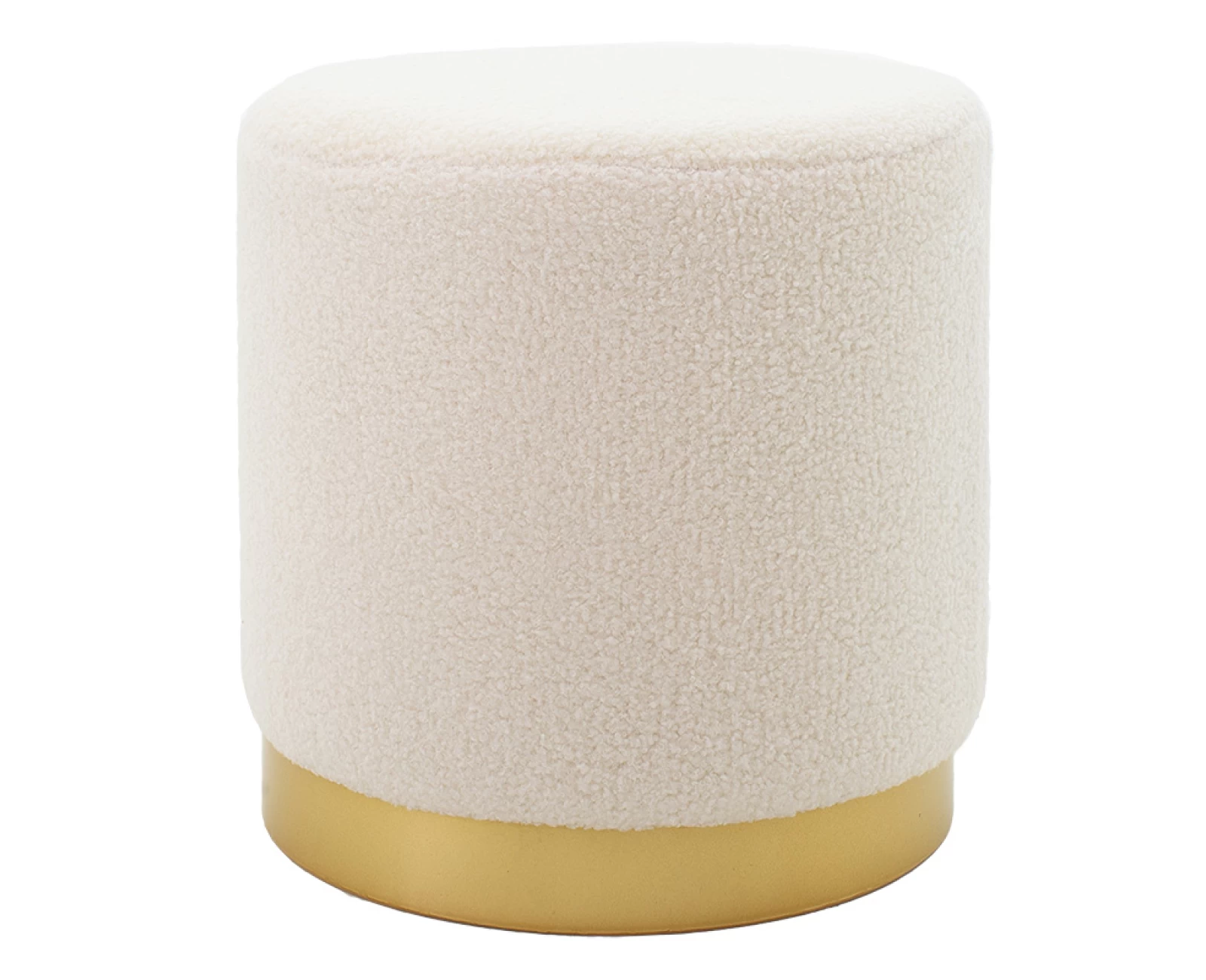 Σκαμπό Dash Μπουκλέ Κρεμ-Χρυσό Φ35X35Εκ | Mypouf.gr Σκαμπό Dash Μπουκλέ Κρεμ-Χρυσό Φ35X35Εκ | Mypouf.gr