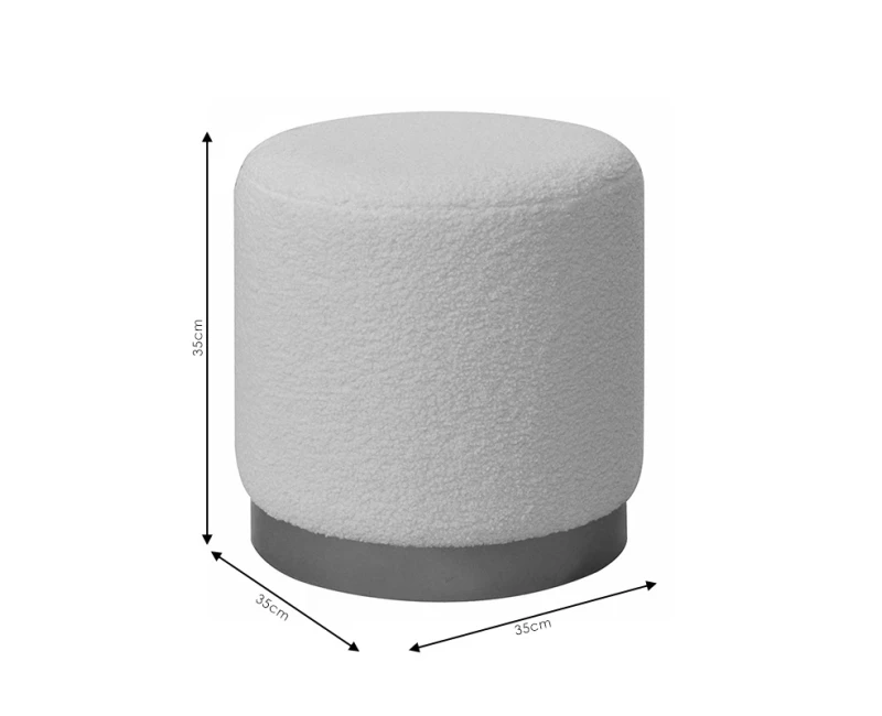 Σκαμπό Dash Μπουκλέ Κρεμ-Χρυσό Φ35X35Εκ - Εικόνα 3 | Mypouf.gr