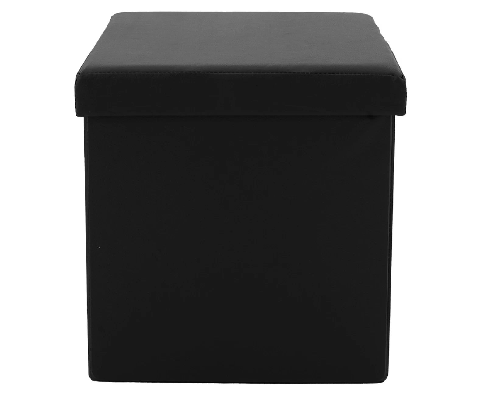 Σκαμπό-Μπαούλο Crystal Pu Μαύρο 38X38X38Εκ | Mypouf.gr Σκαμπό-Μπαούλο Crystal Pu Μαύρο 38X38X38Εκ | Mypouf.gr