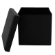 Σκαμπό-Μπαούλο Crystal Pu Μαύρο 38X38X38Εκ | Mypouf.gr Σκαμπό-Μπαούλο Crystal Pu Μαύρο 38X38X38Εκ | Mypouf.gr