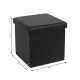 Σκαμπό-Μπαούλο Crystal Pu Μαύρο 38X38X38Εκ | Mypouf.gr Σκαμπό-Μπαούλο Crystal Pu Μαύρο 38X38X38Εκ | Mypouf.gr