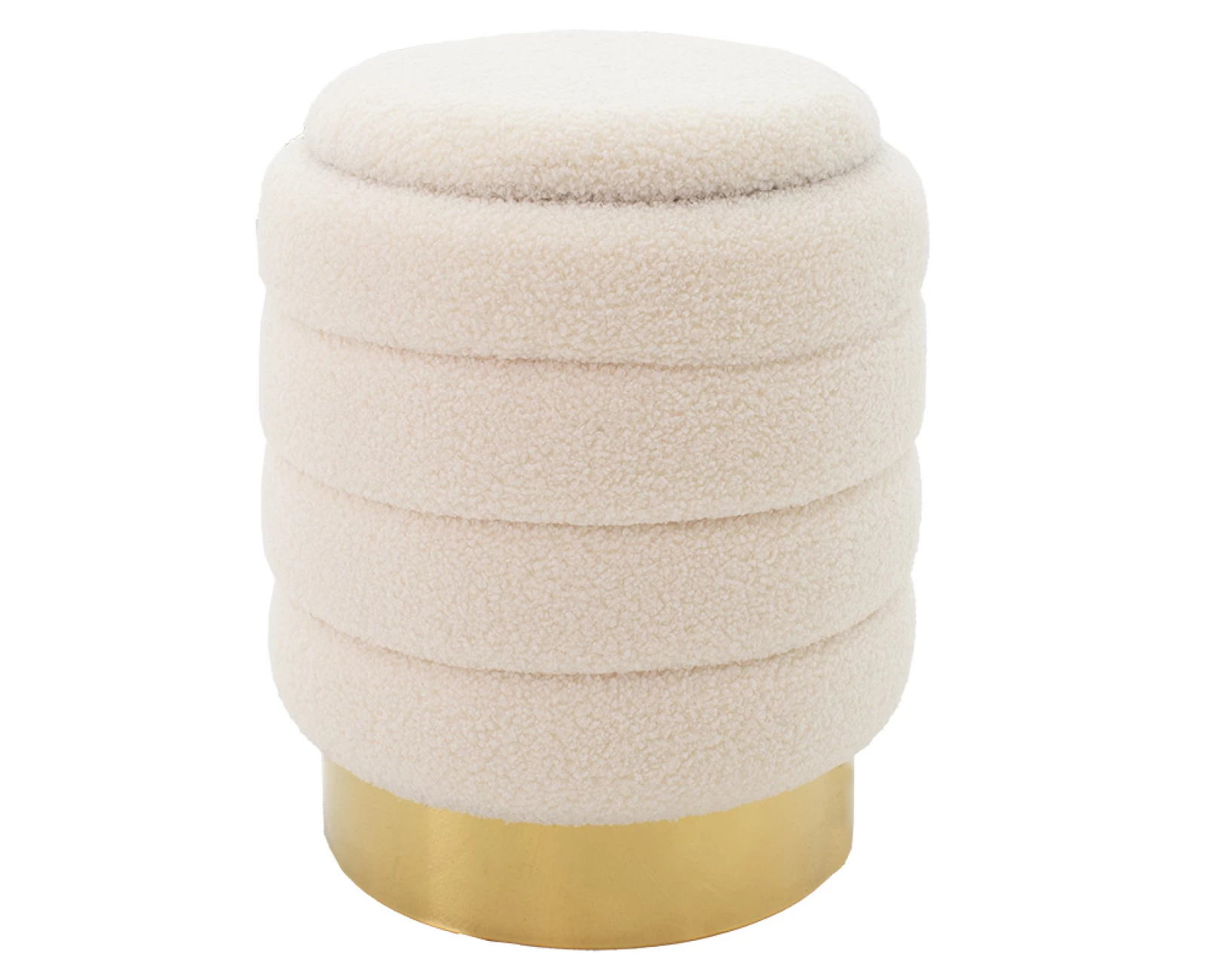 Σκαμπό-Μπαούλο Dazzle Μπουκλέ Cream-Χρυσό Φ36X44Εκ | Mypouf.gr Σκαμπό-Μπαούλο Dazzle Μπουκλέ Cream-Χρυσό Φ36X44Εκ | Mypouf.gr