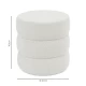 Σκαμπό-Πουφ Kioto Μπουκλέ Λευκό Φ40X40Εκ | Mypouf.gr