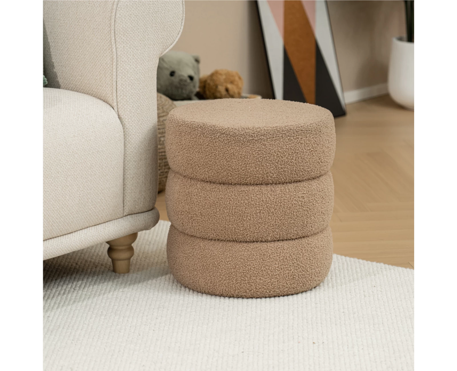Σκαμπό-Πουφ Kioto Μπουκλέ Καφέ Φ40X40Εκ | Mypouf.gr Σκαμπό-Πουφ Kioto Μπουκλέ Καφέ Φ40X40Εκ | Mypouf.gr