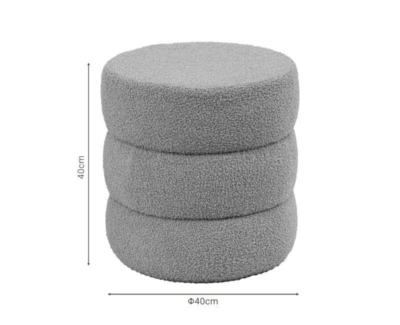 Σκαμπό-Πουφ Kioto Μπουκλέ Καφέ Φ40X40Εκ - Εικόνα 3 | Mypouf.gr
