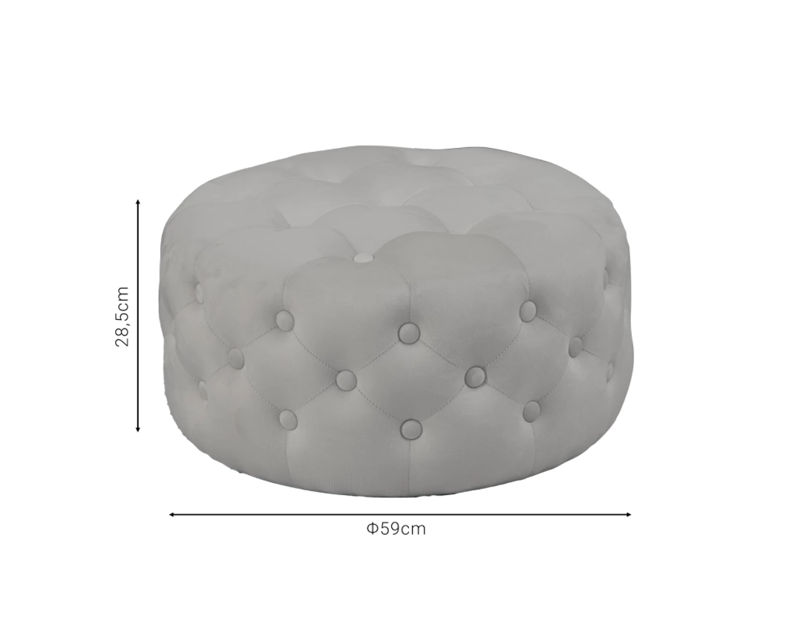 Σκαμπό-Πουφ Ferdia Βελούδο Γκρι Φ59X28.5Εκ | Mypouf.gr Σκαμπό-Πουφ Ferdia Βελούδο Γκρι Φ59X28.5Εκ | Mypouf.gr