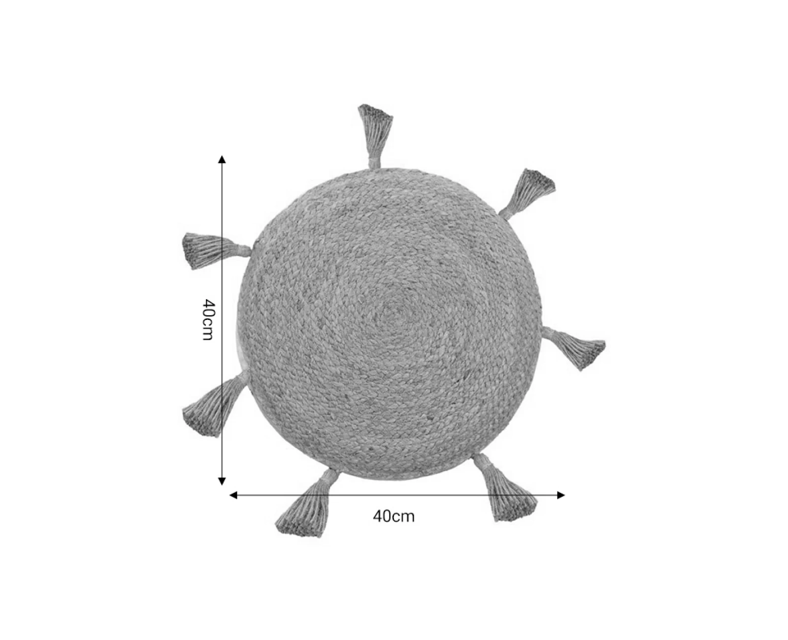 Πουφ Elefon Inart Φυσικό-Εκρού Ύφασμα Φ35X12Εκ | Mypouf.gr