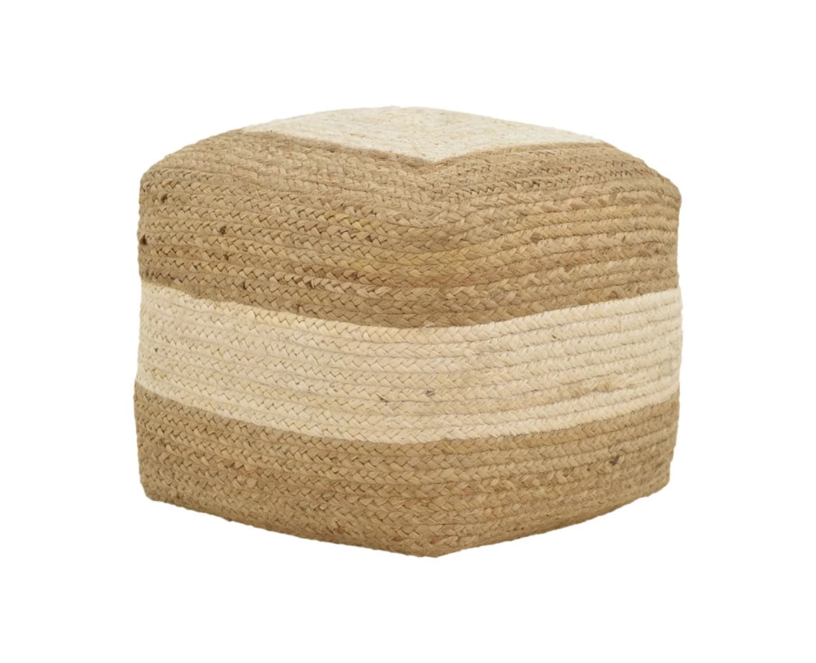 Σκαμπό-Πουφ Sofian Inart Μπεζ 100% Γιούτα 40X40X35Εκ | Mypouf.gr