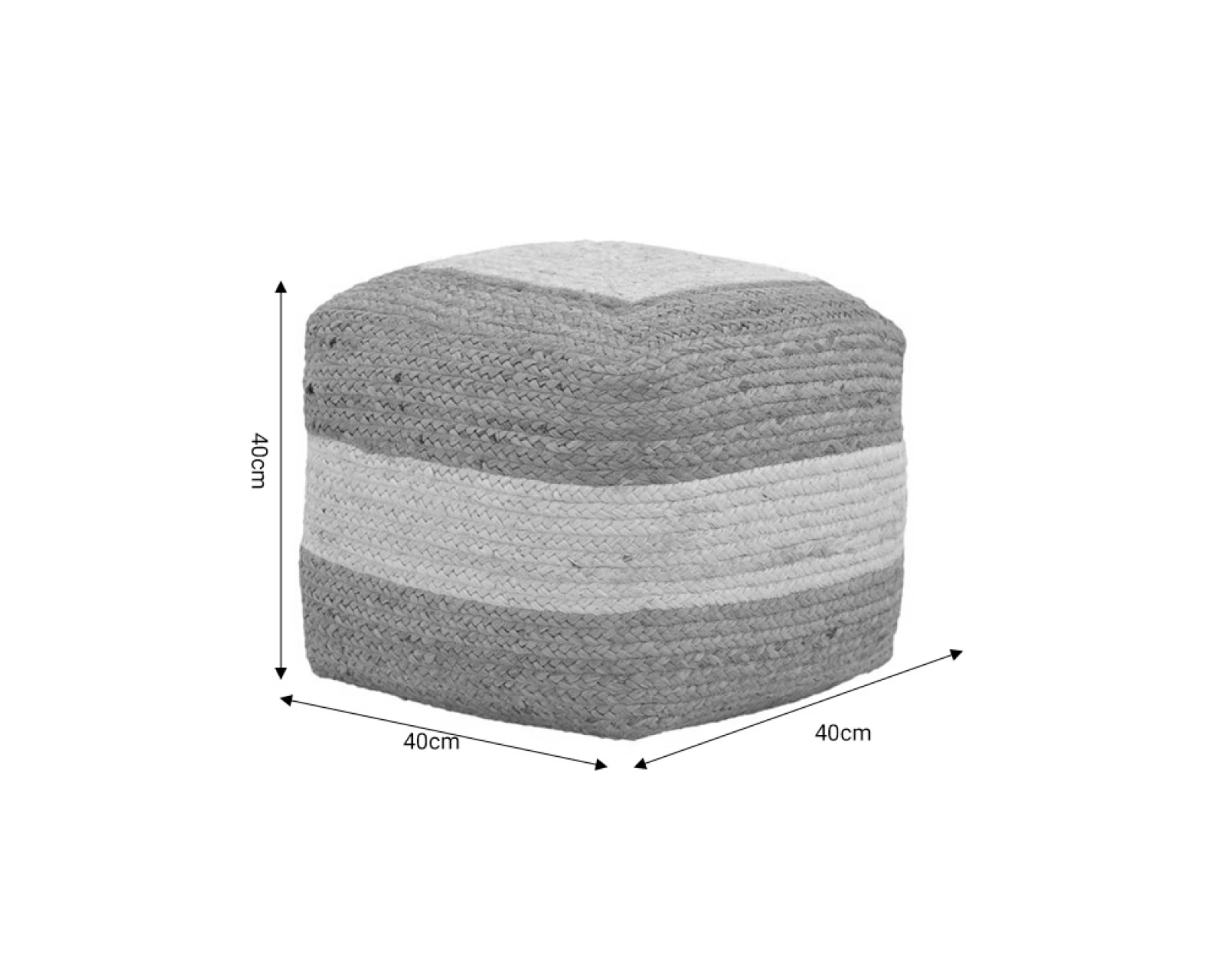 Σκαμπό-Πουφ Sofian Inart Μπεζ 100% Γιούτα 40X40X35Εκ | Mypouf.gr